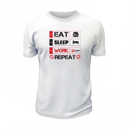 Футболка белая EAT, SLEEP, WORK XL