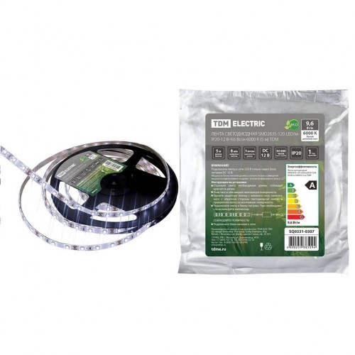 Лента светодиодная SMD2835-120 LED/м-IP20-12 В-9,6 Вт/м- мультибелая (5 м) TDM