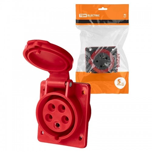Розетка 415 скрытой установки IP44 16А 3Р+РЕ+N 380В TDM