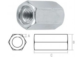 Гайка М6 удлиняющая, цинк (130 шт в карт. уп.) STARFIX