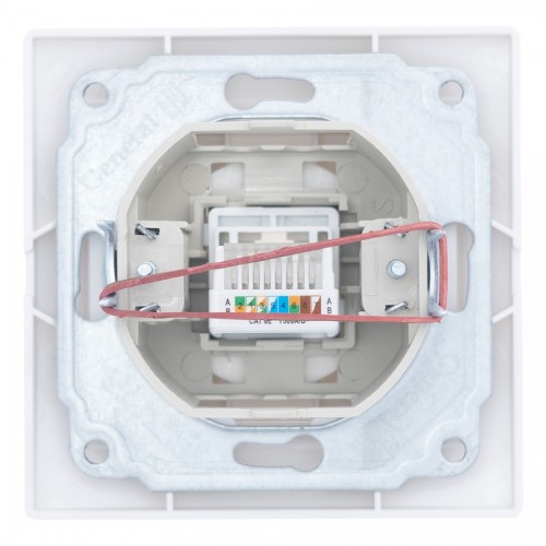 Розетка компьютерная RJ45 скрытой установки IP20, белая "Дельта" General