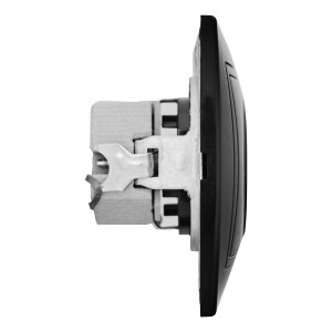 Розетка 2П+З скрытой установки 16А 250В IP20, черная (керамика) 