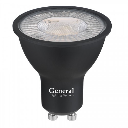 Лампа Светодиодная General GLDEN-MR16-DIF-10-230-GU10-2700 Диффузор 30 градусов Черный корпус