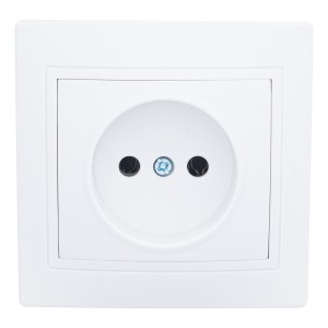 Розетка 2П скрытой установки 16А 250В IP20, белая (керамика) 