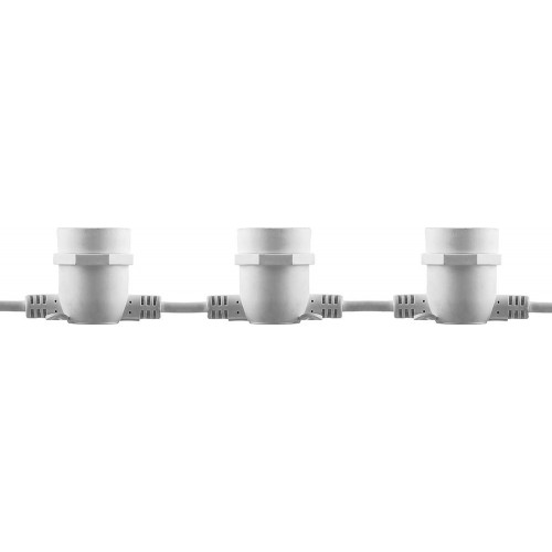Гирлянда 230V  10 E27 белый, шаг 50cm, IP 65, 8м (3м сетевой шнур) CL50-8