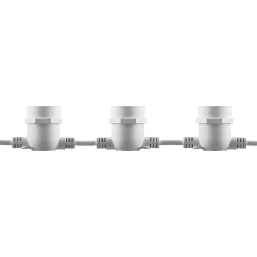 Гирлянда 230V  20 E27 белый, шаг 50cm, IP 65, 13м (3м сетевой шнур),  CL50-13