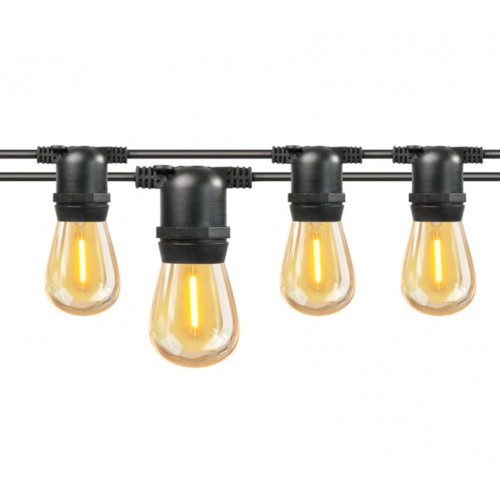 Гирлянда Белт Лайт Gen-Beltlight-10M-40E27-IP65 Black (Шаг 25См/16а/2*1,5mm +3m шнур)