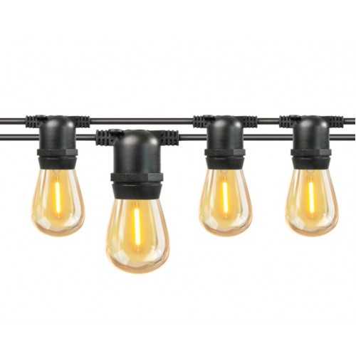 Гирлянда Белт Лайт Gen-Beltlight-20M-50E27-IP65 Black (Шаг 40См/16а/2*1,5mm +1,5m шнур)