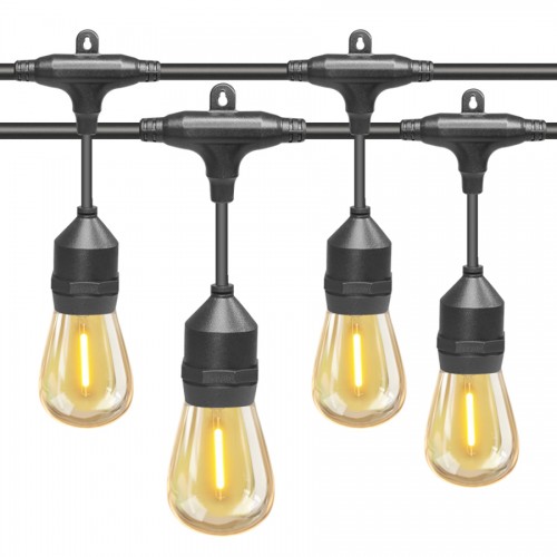 Гирлянда "Белт-лайт" Gen-Beltlight-W-20M-50E27-IP65 Black (Шаг 40см/8A/2*0,5mm2+1,5m шнур)