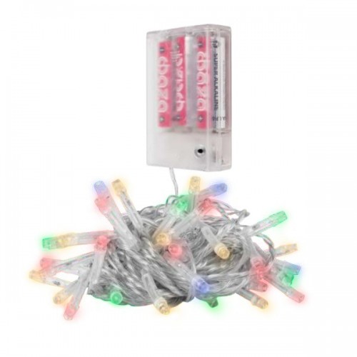 Гирлянда DC-G01-80M, 80 мульт. LED, 7.8 м., 8 реж., 3xAA