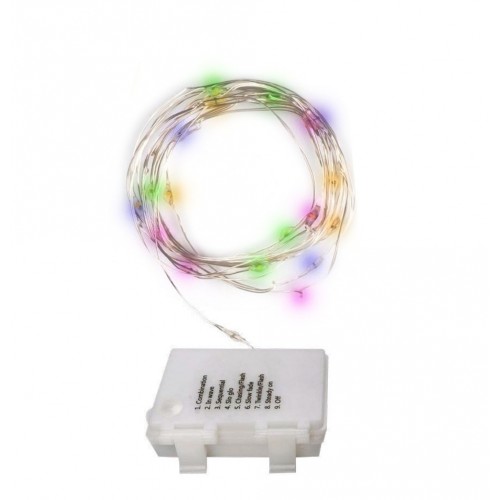 Гирлянда DC-G03-50M, 50 мульт. microLED, 5.1 м., 8 реж., 3xAA