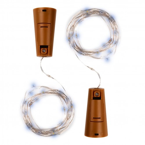 Гирлянды DC-G04-20WS2, комплект 2 шт., Пробки, бел., 20 LED, 3xAG13