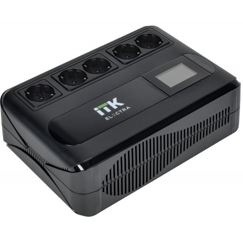 ITK ELECTRA LT5 ИБП Линейно-интерактивный 1кВА/0,6кВт однофазный с LCD дисплеем с АКБ 1х9AH 5 розеток Schuko