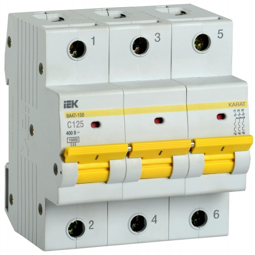 Автоматический выключатель ВА47-150 3P C 125А 15кА IEK