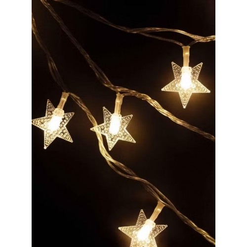 ILD30C-C-ST Электрогирлянда Звезды 30 медных  LED, 4 м, 8 режимов, IP20