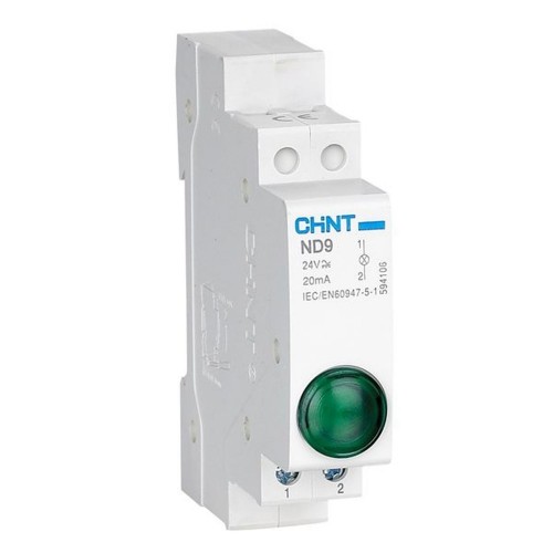 Индикатор  ND9-1/g  зеленый АС/DC 230В  (CHINT)