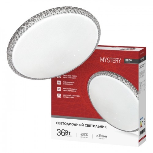 Светильник светодиодный серии DECO MYSTERY 36Вт 230В 4000К 3240Лм 390х78мм IN HOME
