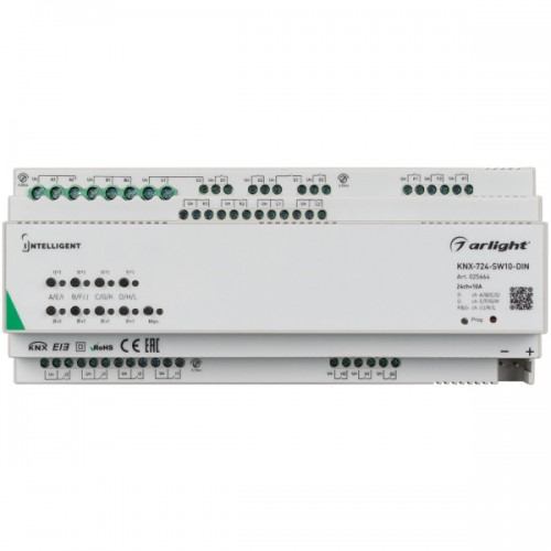 INTELLIGENT ARLIGHT Релейный модуль KNX-724-SW10-DIN (BUS, 24х10A) (Arlight, -)