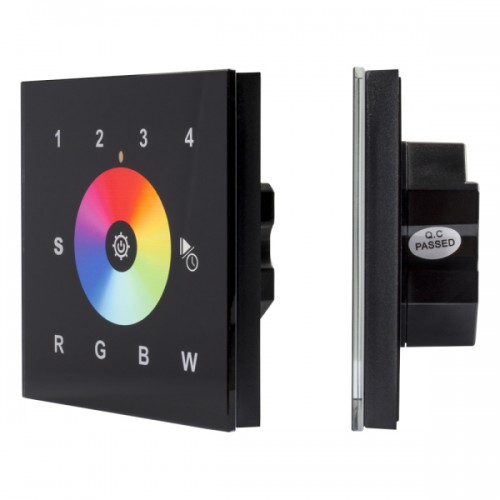 INTELLIGENT ARLIGHT Сенсорная панель DALI-901-11-4G-RGBW-DT8-IN Black (BUS/230V) (IARL, IP20 Пластик