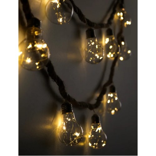 JILD50WW-BO-LP Электрогирлянда Джут 50 тепло белых  LED, 2,7м, IP20, 3хАА