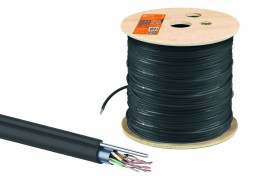 Кабель витая пара F/UTP Cat 5e 4х2х24AWG (305м) solid, PE, черный, TDM