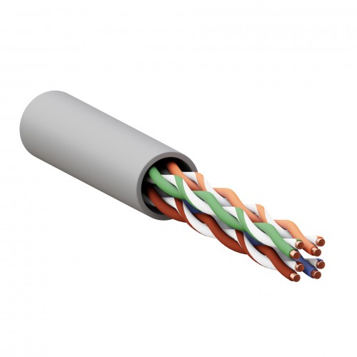 Кабель витая пара TERACOM Cat.5E U/UTP 4 пары solid оболочка PVC цвет серый (упак. 305м)