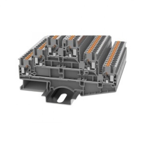 Клемма проходная 3-х уровневая, push-in DS2.5-3L-01P-11-00Z(H), 20A, 500V, 2.5(0,5_4)mm², серая