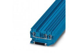 КЛЕММА ПРОХОДНАЯ ST 2,5-TWIN BU /5,2MM, ПРУЖИННАЯ, 3 ПРИСОЕД., 2,5(MAX 4)MM2, 24A, 800V, СИНЯЯ