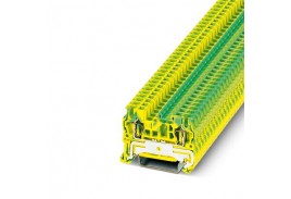 Клемма защитного проводника ST 2,5-PE /5,2mm, пружинная, 2 присоед., 2,5(max 4)mm2, желто-зеленая