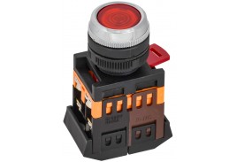 Кнопка ABLFS-22 d22мм 1з+1р 240В неон кр. IEK