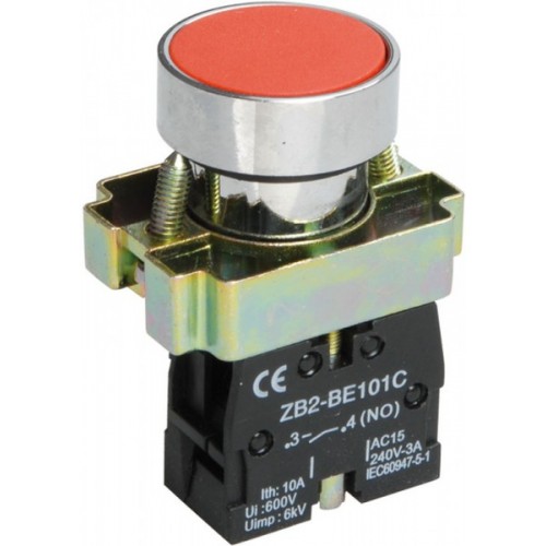 Кнопка LAY5-BA42 без подсветки красн. 1р ИЭК