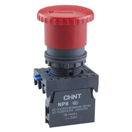 Кнопка  NP8-01ZS/14  Гриб с фикс.  (1НЗ)  IP65  CHINT