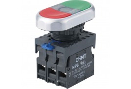 Кнопка NP8-11SD/5 двойная с подсветкой IP65 CHINT
