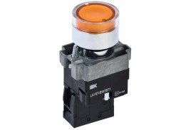 Кнопка управления LA167-BW3571 d=22мм RC 1NO с подсветкой желтая IEK
