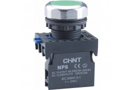Кнопка управления NP8-10BN/3 без подсветки зеленая 1НО IP65 (R) (CHINT)