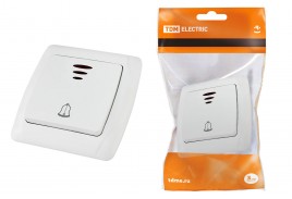 Кнопка звонковая с подсветкой 6А белая 