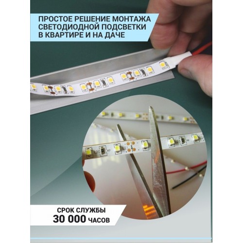 Комплект светодиодной ленты SMD2835-60 LED/м-12 В-4,8 Вт/м-IP20-6000 К (5 м), 24 Вт TDM