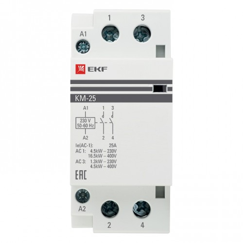 Контактор модульный КМ 25А NО+NC (2 мод.) EKF PROxima