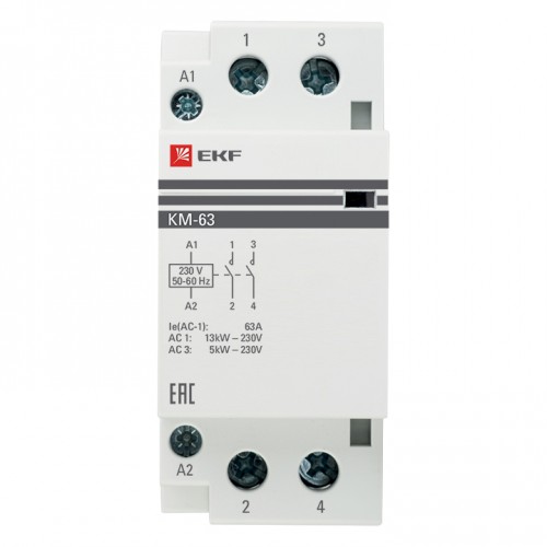 Контактор модульный КМ 63А 2NО (2 мод.) EKF PROxima