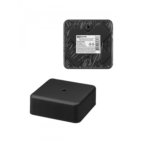 Коробка распаячная КР 75х75х28 ОП черная, IP40, инд. штрихкод TDM