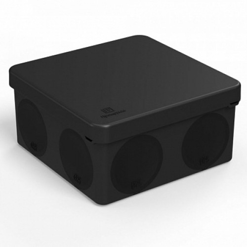 Коробка распред. для прямого монтажа двухкомпонентная безгалог(HF) черная 100х100х50 Промрукав