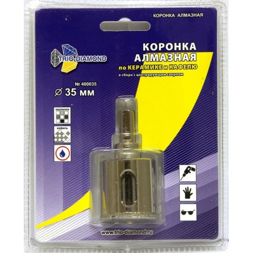 Коронка алмазная d35мм по керамике и кафелю TRIO-DIAMOND