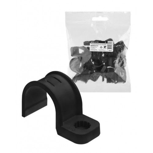 Крепеж-скоба для трубы 32 мм односторонняя для прямого монтажа (20 шт.) черная TDM