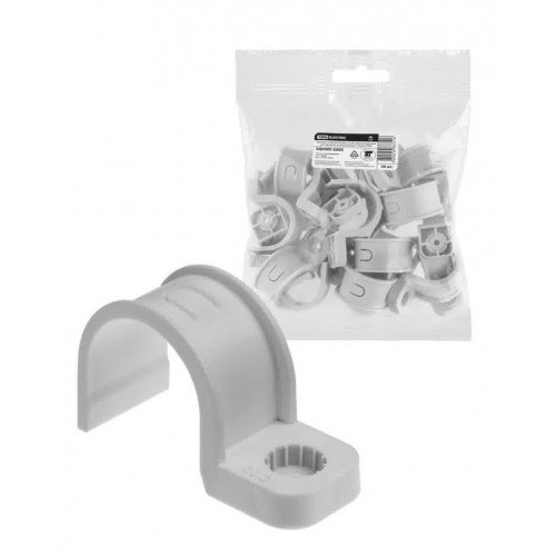 Крепеж-скоба для трубы 32 мм односторонняя для прямого монтажа (20 шт.) серая TDM