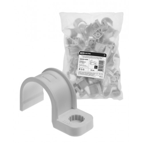 Крепеж-скоба для трубы 32 мм односторонняя для прямого монтажа (25 шт.) серая TDM