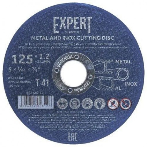 Круг отрезной 125х1.2x22.2 мм для металла и нерж. стали EXPERT STARTUL
