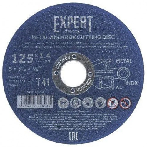 Круг отрезной 125х1.4x22.2 мм для металла и нерж. стали EXPERT STARTUL
