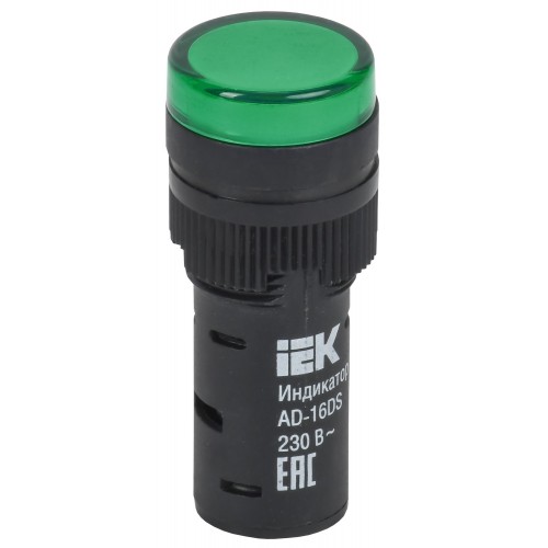Лампа AD16DS(LED)матрица d16мм зеленый 230В AC IEK