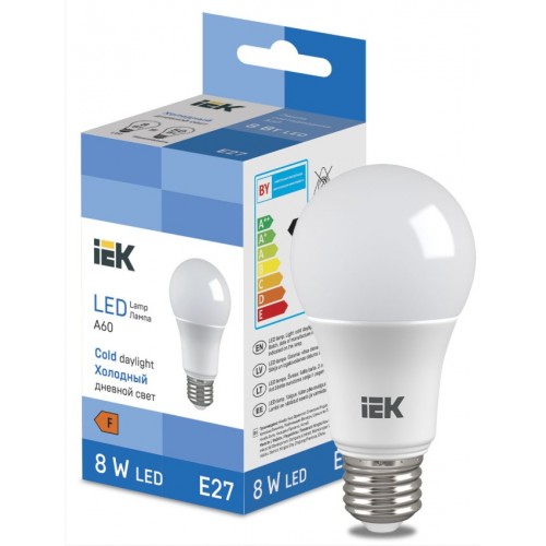 Лампа LED Bulb A60 710lm 6500K E27 IEK