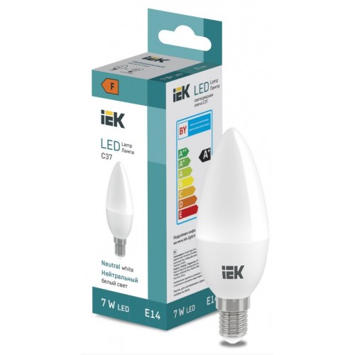 Лампа LED Candle C37 600lm 4000K E14 IEK